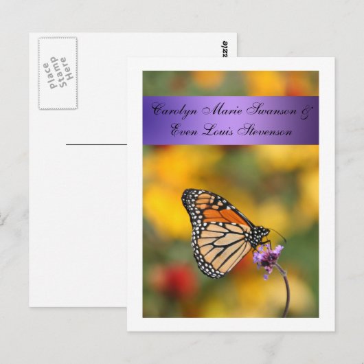 Postale Carte papillon Monarch (Devant / Derrière)