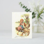 Postale Carte Pâques vintage (Debout devant)