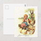 Postale Carte Pâques vintage (Devant / Derrière)