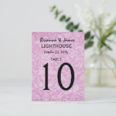 Postale Carte Pastel Pink Mariage damassé (Debout devant)