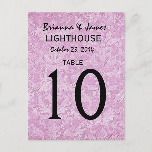 Postale Carte Pastel Pink Mariage damassé (Devant)