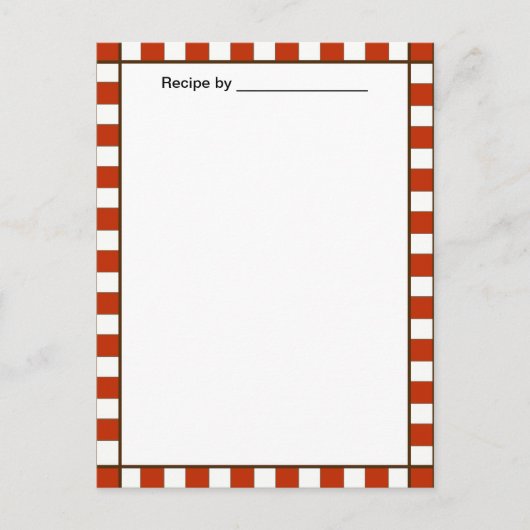 Postale Carte Pays À damiers Recette Vierge N° 2 (Devant)