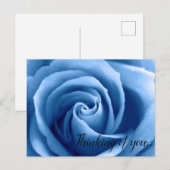 Postale Carte Pensée pour vous Rose Bleue (Devant / Derrière)