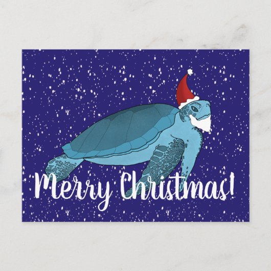 Postale Carte père Noël Christmas Sea Turtle (Devant)