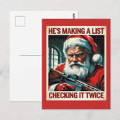 Postale Carte Père Noël de deuxième modification | Noël de (Devant / Derrière)