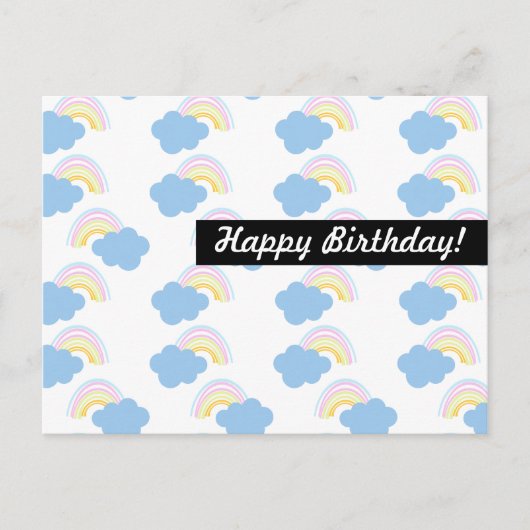 Postale Carte personnalisée d'anniversaire Arc-en-ciel pou (Devant)