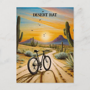 Postale Carte personnalisée de vélo de montagne au coucher