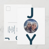 Postale Carte photo de joie blanc de Noël (Devant / Derrière)