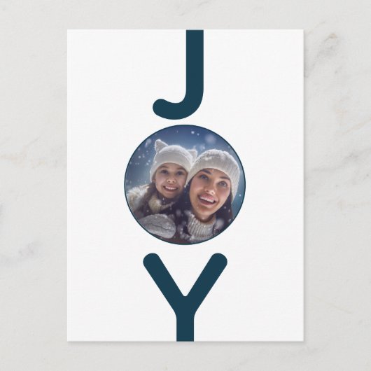 Postale Carte photo de joie blanc de Noël (Devant)