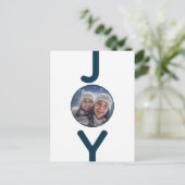 Postale Carte photo de joie blanc de Noël (Debout devant)