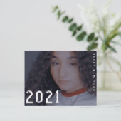 Postale Carte photo de la nouvelle année 2021 minimum (Debout devant)