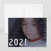 Postale Carte photo de la nouvelle année 2021 minimum (Devant / Derrière)