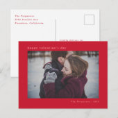 Postale Carte photo de la Saint Valentin minimal moderne (Devant / Derrière)