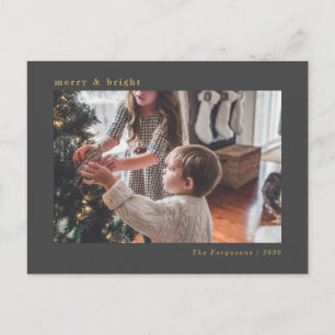 Postale Carte photo de Noël moderne minimaliste gris