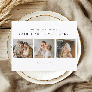 Postale Carte photo de Thanksgiving moderne « Se rassemble