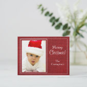 Postale Carte photo de vacances Simple Script Noël (Debout devant)