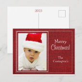 Postale Carte photo de vacances Simple Script Noël (Devant / Derrière)