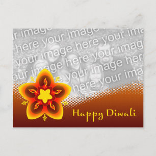 Postale carte photo diwali heureux