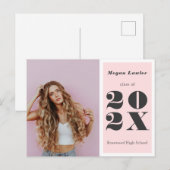 Postale Carte photo Faire-part à la mode Blush (Devant / Derrière)