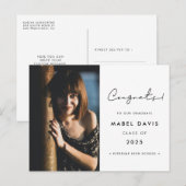 Postale Carte photo félicitations manuscrites minimalistes (Devant / Derrière)