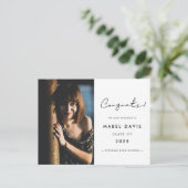 Postale Carte photo félicitations manuscrites minimalistes (Debout devant)