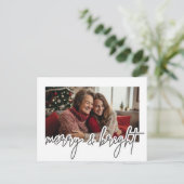 Postale Carte Photo Joyeuse & Lumineuse Script Moderne (Debout devant)