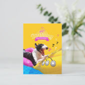Postale Carte photo "Joyeux Anniversaire" Bull Terrier (Debout devant)