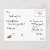 Postale Carte photo Merci (Dos)