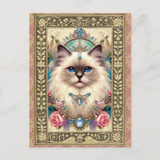 Postale Carte Photo Post personnalisable Ragdoll Chat Vint