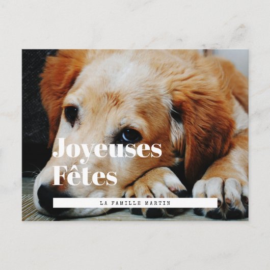 Postale Carte photo style retro Joyeuses Fêtes (Devant)