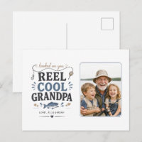 Carte photo sur le thème de la pêche de Grand-Père