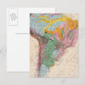 Postale Carte physique de l'Amérique du Sud (Devant / Derrière)