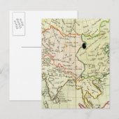 Postale Carte physique de l'Asie (Devant / Derrière)