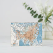 Postale Carte physique de l'Asie (1916) (Debout devant)