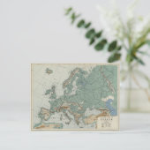 Postale Carte physique de l'Europe (Debout devant)