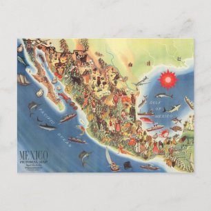 Postale Carte picturale du Mexique par Miguel Gomez Medina