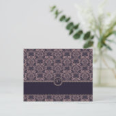 Postale Carte Place Mariage Dentelle pourpre (Debout devant)