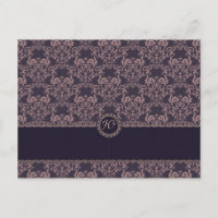Carte Place Mariage Dentelle pourpre