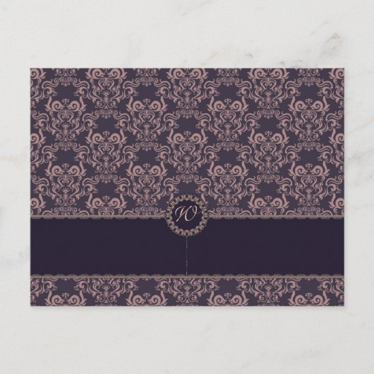 Postale Carte Place Mariage Dentelle pourpre (Devant)