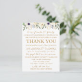 Postale Carte Place Mariage Floral moderne Merci (Debout devant)