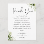 Postale Carte Place Mariage Merci Floral (Devant)