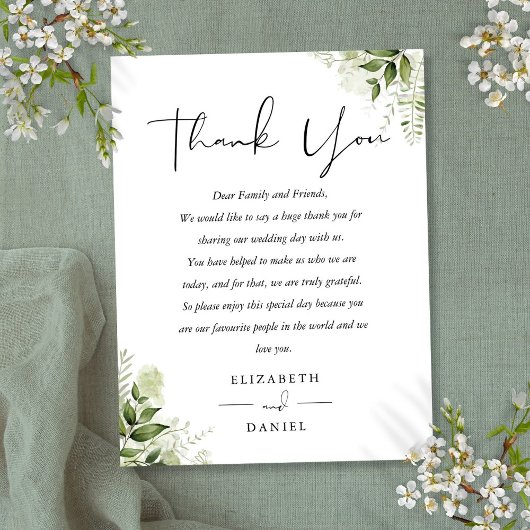 Postale Carte Place Mariage Merci Floral