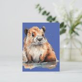 Postale Carte Plat castor mignonne (Debout devant)