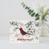 Postale Carte plate de Noël Joyeux Cardinal (Debout devant)