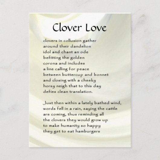 Postale Carte Poem de ferme amusante #6 (Devant)