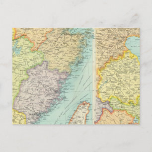 Postale Carte politique de la Chine orientale
