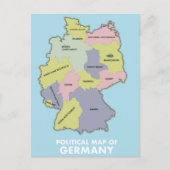 Postale Carte politique de l'Allemagne (Devant)