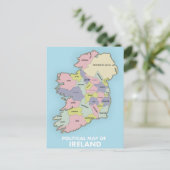 Postale Carte Politique De L'Irlande. (Debout devant)