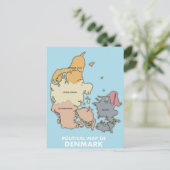 Postale Carte politique du Danemark (Debout devant)