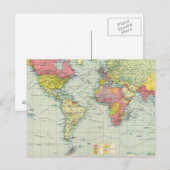 Postale Carte politique mondiale (Devant / Derrière)